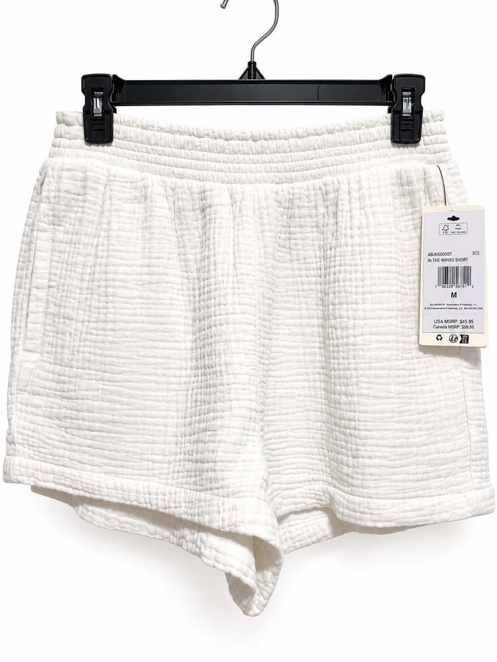 Billabong In The Waves Women’s Gauze Shorts Salt Crystal White Size M NWT